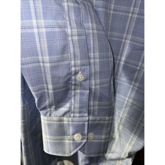 TM LEWIN Slim Fit LS Non-Iron Dress Shirt sz 16 35 Blue - Picture 5 of 5